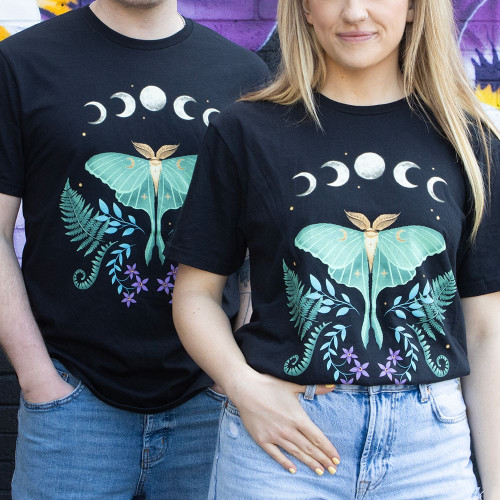 Luna Moth & Moon Phases Mystical Tee