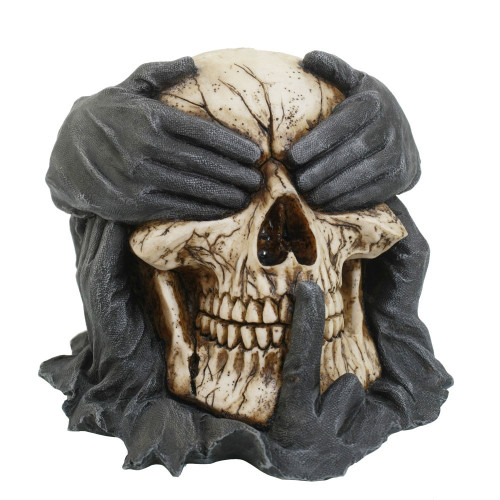 See Hear Speak No Evil Skull Ornament by Spiral Direct